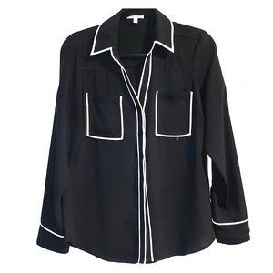 Black and white express portofino shirt